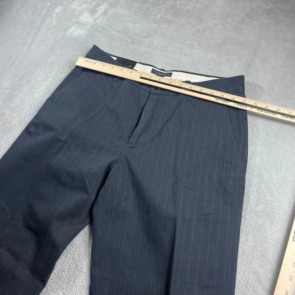 Banana Republic‎ Mens Relaxed Fit Pinstripe Chino Pants Navy Blue 33x30 NEW